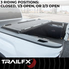 TrailFX Tonneau Cover For Toyota Tacoma - Hard Tri Fold Non-Lockable Black Aluminum With Carpeted (TFX5707)