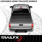 TrailFX Tonneau Cover For Toyota Tacoma - 2 Folds/ 3 Panels, 3 Riding Positions, Lockable, Black (TFX5710)