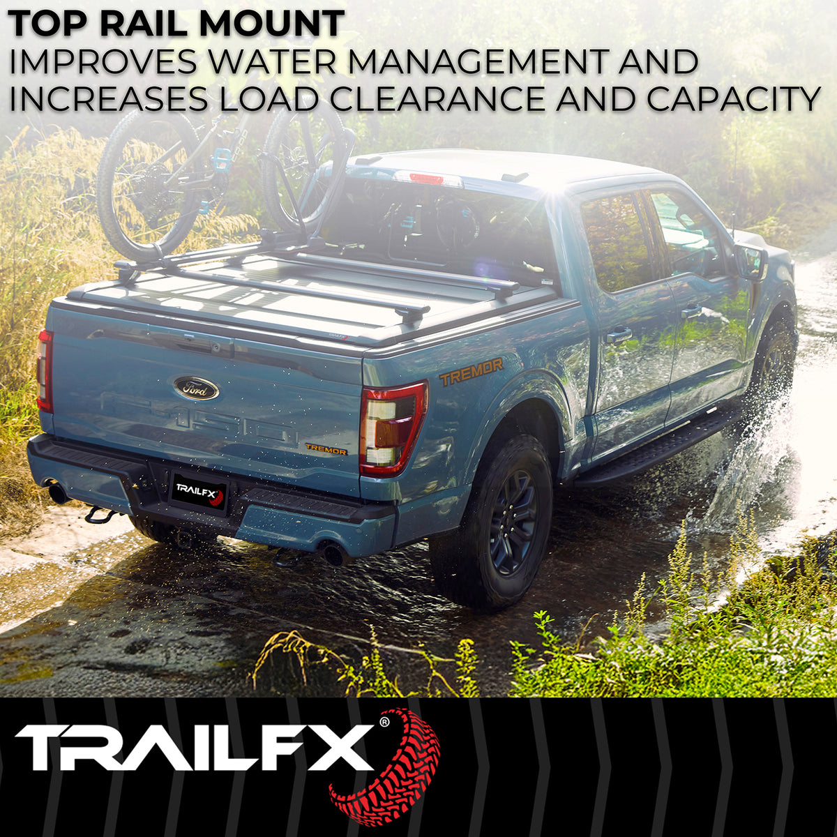 TrailFX Tonneau Cover For Chevrolet Silverado 1500, GMC Sierra 1500 - Manual Retractable, Key Lockable, Black Matte Powder (TFX6001)