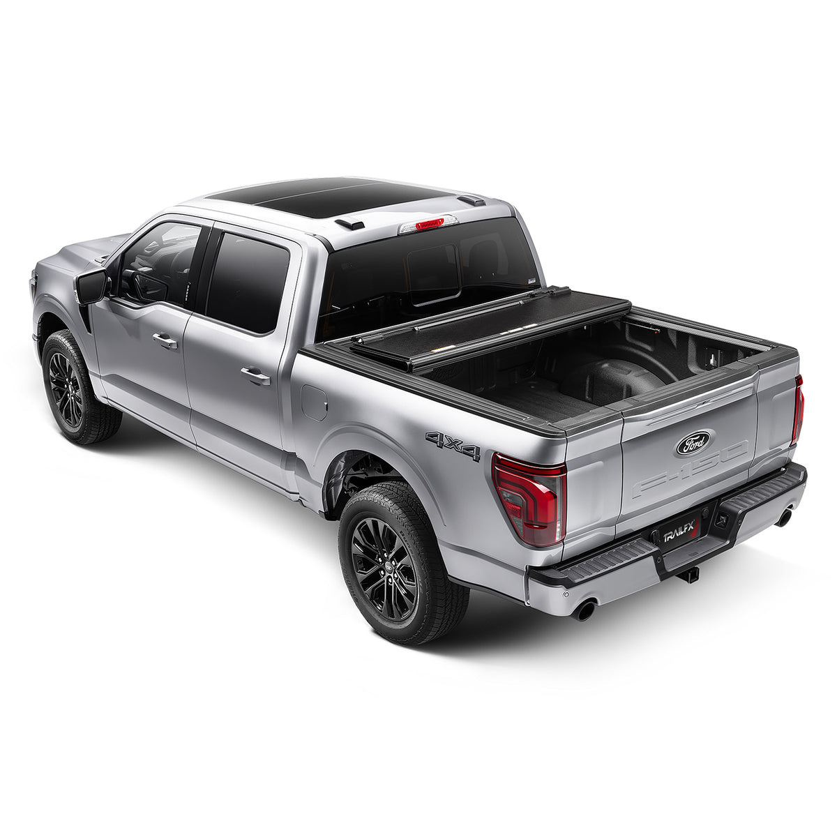 TrailFX Tonneau Cover For Ford F-150 - 3 Folds/ 3 Panels, 3 Riding Positions, Lockable, Gloss (TFX8000)