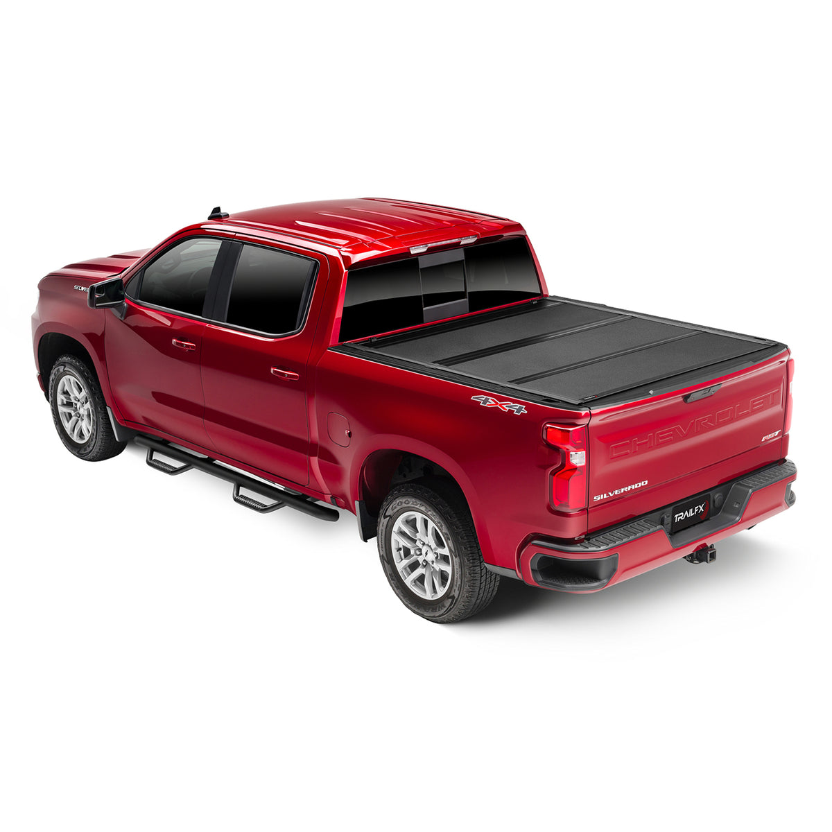 TrailFX Tonneau Cover For Chevrolet Silverado 1500, GMC Sierra 1500 - 3 Folds/ 3 Panels, 3 Riding Positions, Lockable, Gloss (TFX8006)