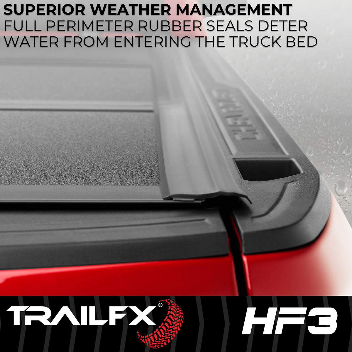TrailFX Tonneau Cover For Dodge, Ram Trucks - 3 Folds/ 3 Panels, 3 Riding Positions, Lockable, Gloss (TFX8012)