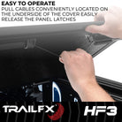 TrailFX Tonneau Cover For Dodge, Ram Trucks - 3 Folds/ 3 Panels, 3 Riding Positions, Lockable, Gloss (TFX8012)