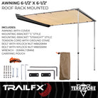 TrailFX Portable Awning - Manual, 6-1/2 Foot Length x 6-1/2 Foot Extension, With (AWN001)