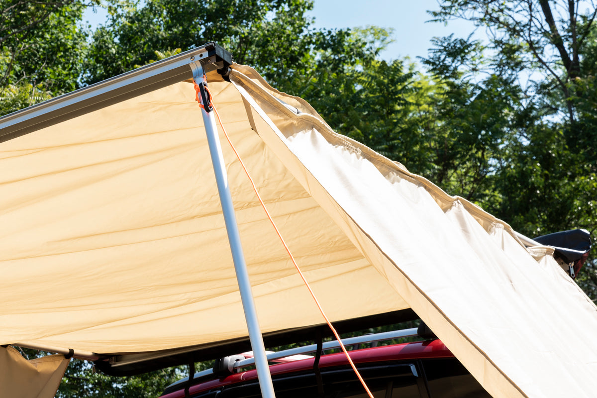 TrailFX Portable Awning - With 6-1/2 Foot Length, Tan, C-Channel Mount, With Anchor (AWN004)