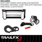 TrailFX Winch - 12 Volt Electric, 12000 Pound Line Pull Capacity, 94 Foot (WR212B)