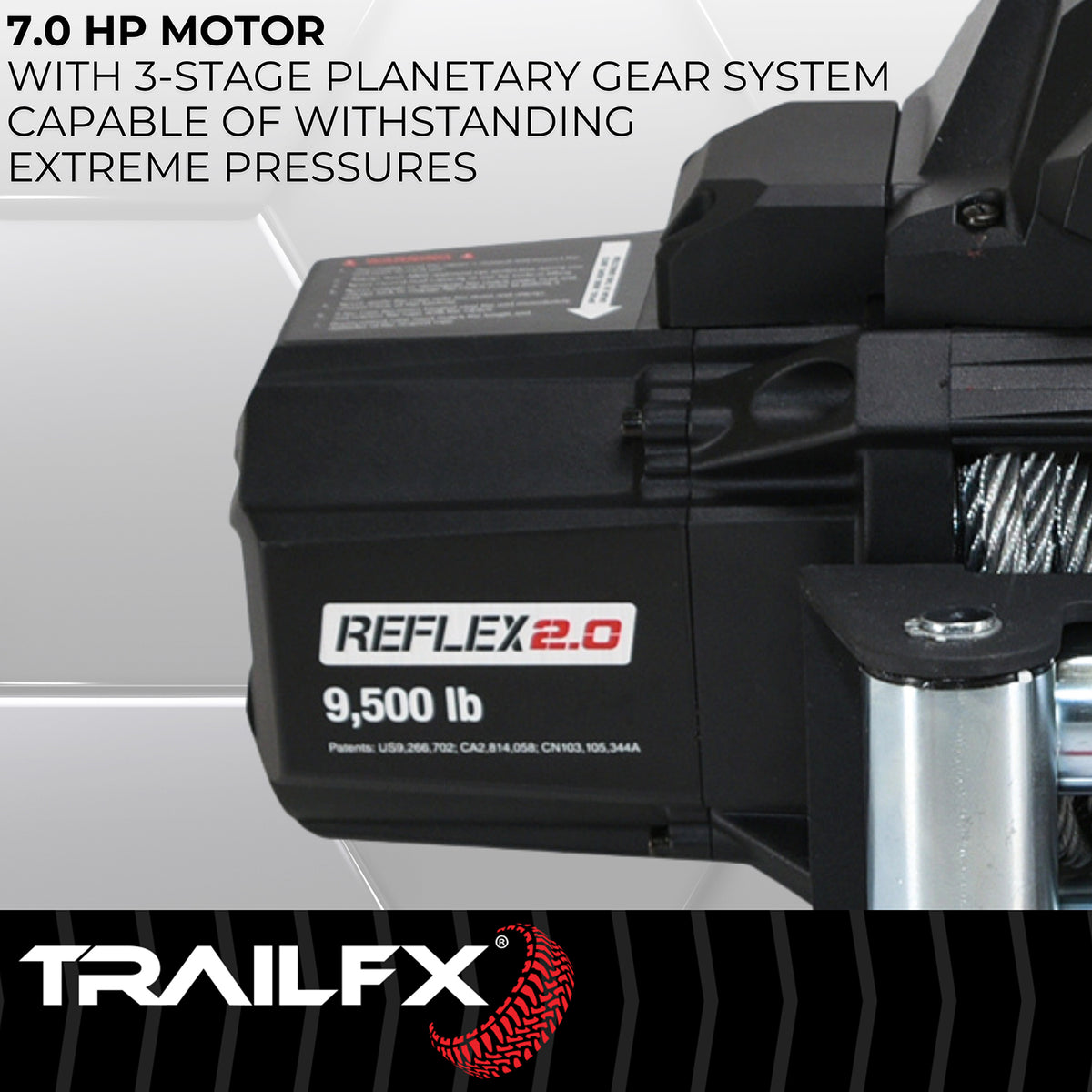 TrailFX Winch - 12 Volt Electric, 9500 Pound Line Pull Capacity, 94 Foot (WR295B)