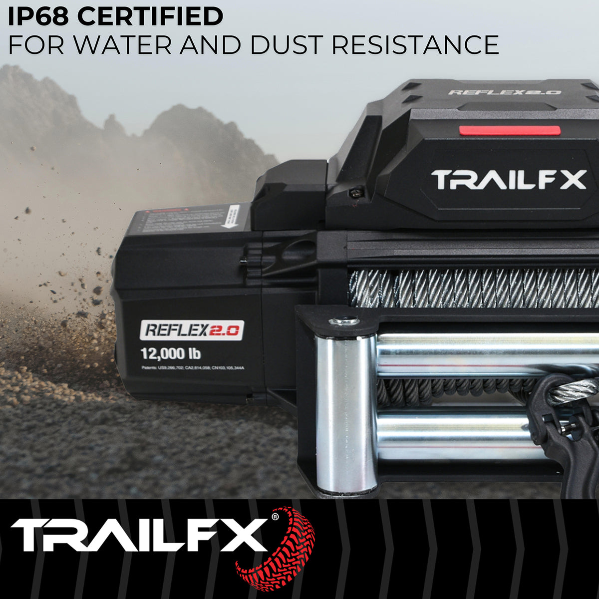 TrailFX Winch - 12 Volt Electric, 9500 Pound Line Pull Capacity, 94 Foot (WR295B)