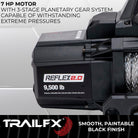 TrailFX Winch - 12 Volt Electric, 9500 Pound Line Pull Capacity, 94 Foot (WRS295B)