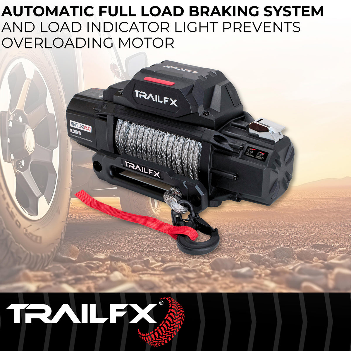 TrailFX Winch - 12 Volt Electric, 9500 Pound Line Pull Capacity, 94 Foot (WRS295B)