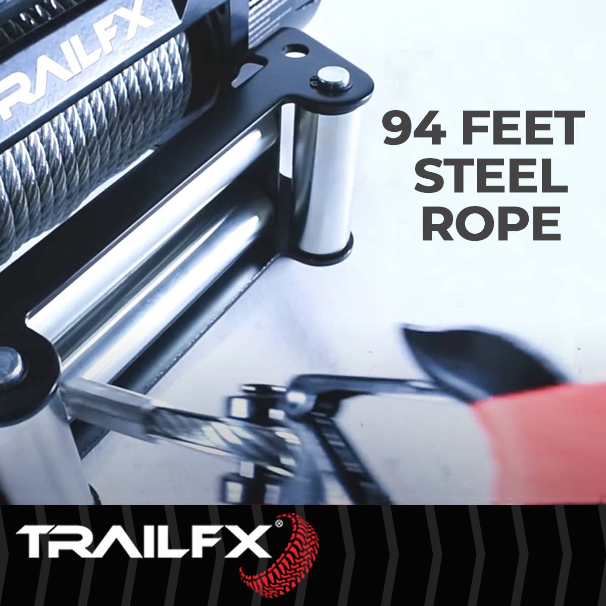 TrailFX Winch - 12 Volt Electric, 9500 Pound Line Pull Capacity, 94 Foot (WXV95B)