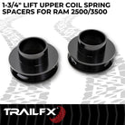 TrailFX Suspension Leveling Kit For Ram 2500, Ram 3500 - 1-3/4 Inch Lift, Upper Coil Spring Spacers, Steel, With (D17LL1)
