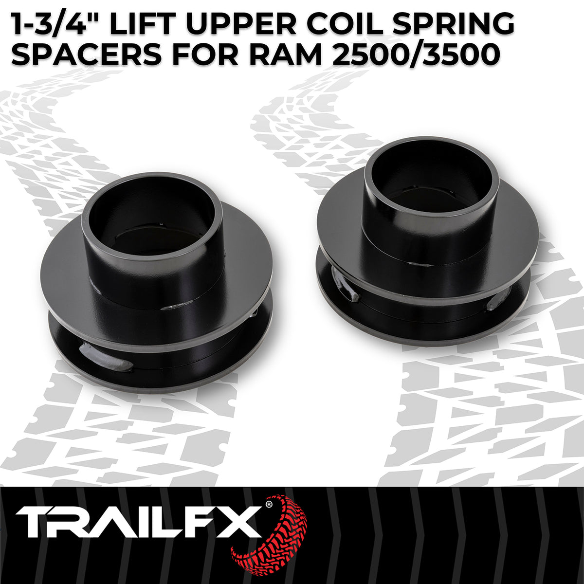 TrailFX Suspension Leveling Kit For Ram 2500, Ram 3500 - 1-3/4 Inch Lift, Upper Coil Spring Spacers, Steel, With (D17LL1)
