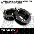 TrailFX Suspension Leveling Kit For Dodge, Ram Trucks - 1-3/4 Inch Lift, Upper Coil Spring Spacers, Steel, With (D20LL8)