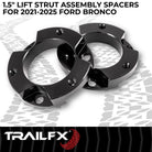 TrailFX Suspension Leveling Kit For Ford Bronco - 1-1/2 Inch Lift, Strut Assembly Spacers, With Spacers/ (F15LL3)