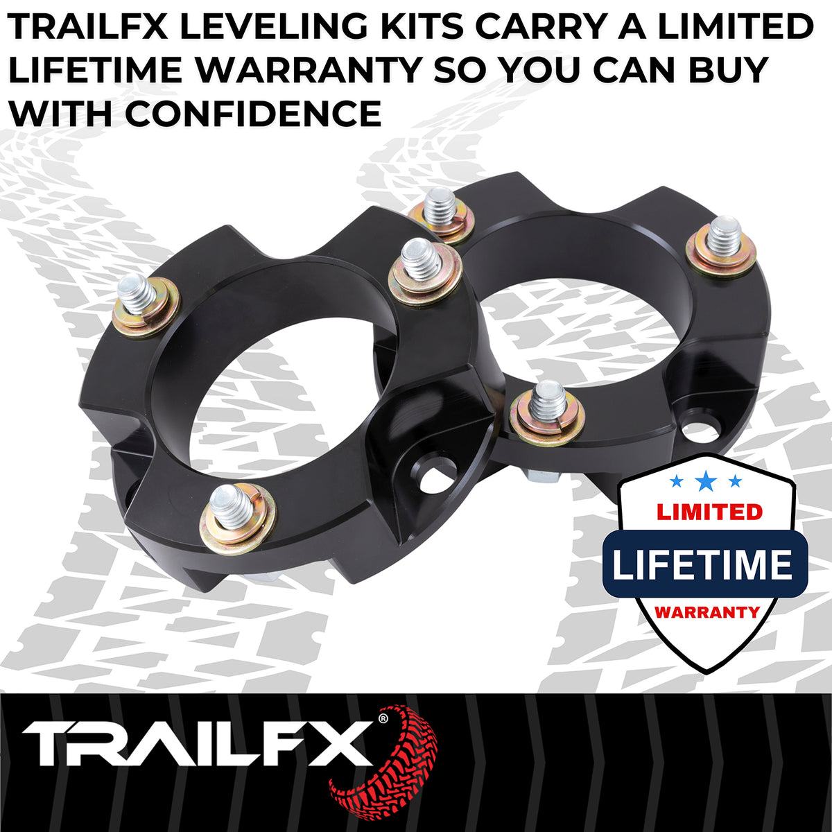 TrailFX Suspension Leveling Kit For Ford Ranger - Strut Assembly Spacers, With Spacers/ Installation Hardware (F25LL5)