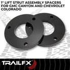 TrailFX Suspension Leveling Kit For Chevrolet Colorado, GMC Canyon - 1 Inch Lift, Upper Strut Assembly Spacers, Steel, With (G10LL1)