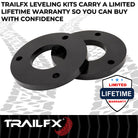 TrailFX Suspension Leveling Kit For Chevrolet Colorado, GMC Canyon - 1 Inch Lift, Upper Strut Assembly Spacers, Steel, With (G10LL1)