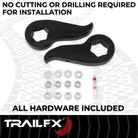 TrailFX Suspension Leveling Kit For Chevrolet, GMC Trucks - 2 Inch Lift, Torsion Key, Forged Steel, With Spacers/ Shock (G22LL3)