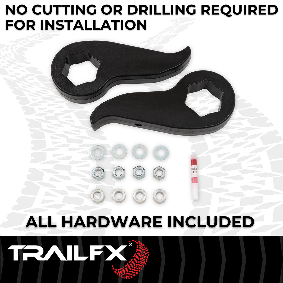 TrailFX Suspension Leveling Kit For Chevrolet, GMC Trucks - 2 Inch Lift, Torsion Key, Forged Steel, With Spacers/ Shock (G22LL3)