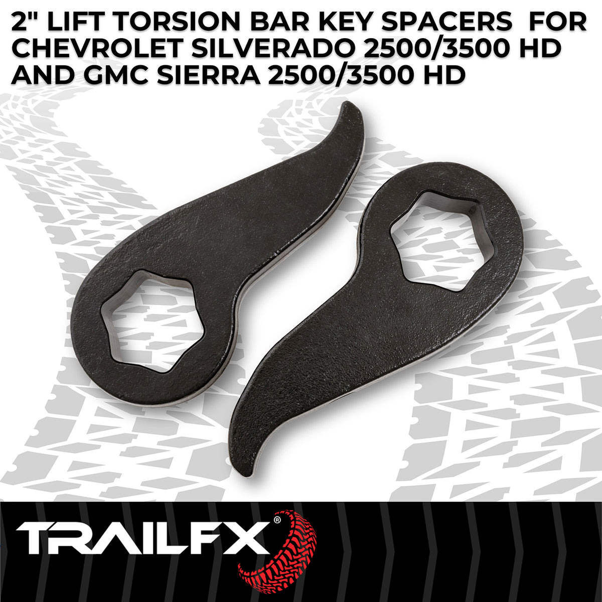 TrailFX Suspension Leveling Kit For Chevrolet, GMC Trucks - 2 Inch Lift, Lower Strut Spacer, Aluminum, With Strut (G22LL4)