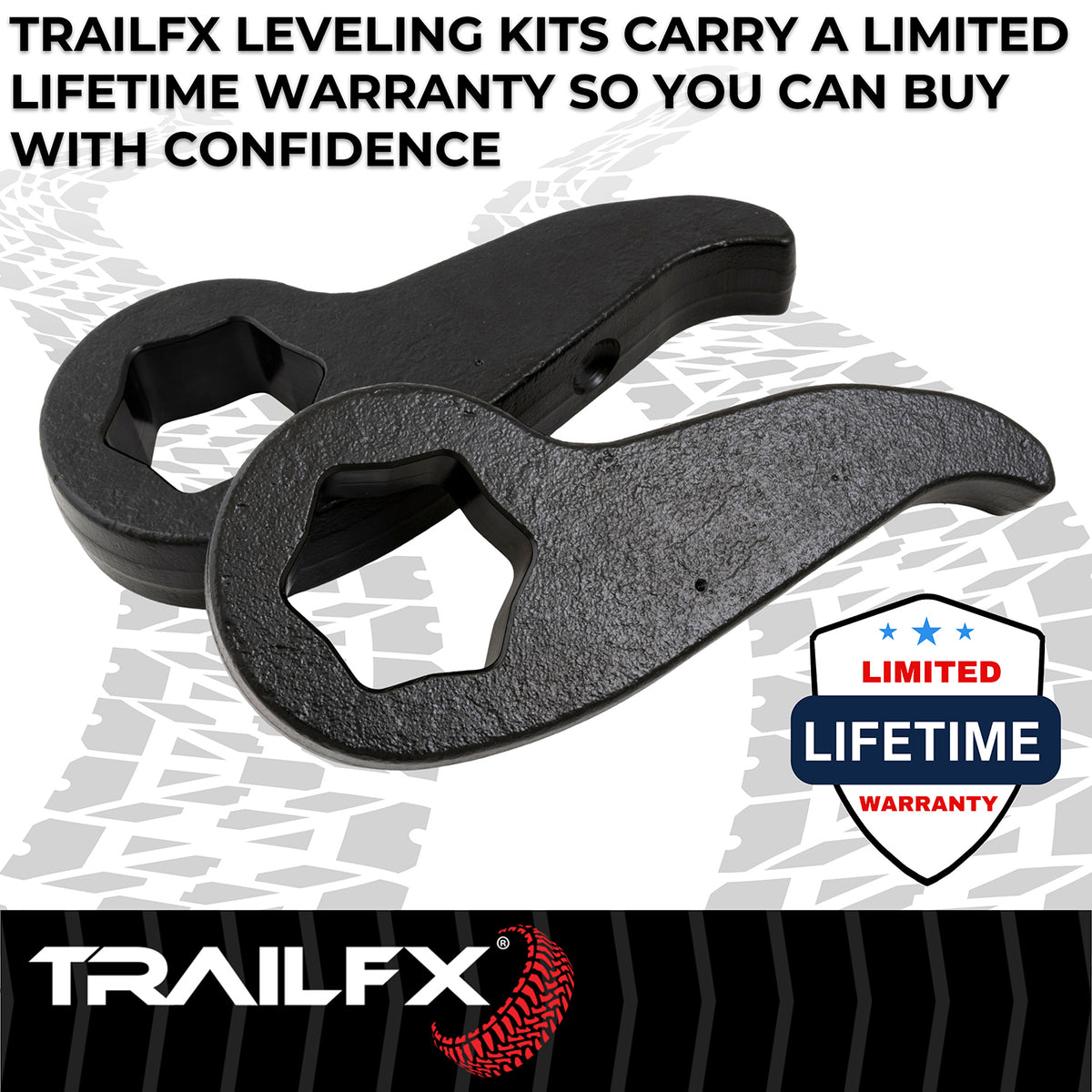 TrailFX Suspension Leveling Kit For Chevrolet, GMC Trucks - 2 Inch Lift, Lower Strut Spacer, Aluminum, With Strut (G22LL4)