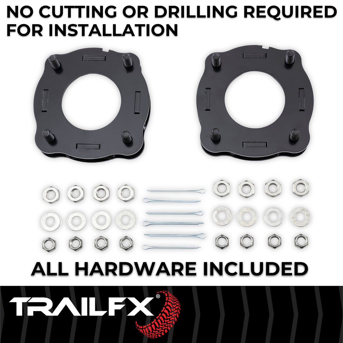 TrailFX Suspension Leveling Kit For Toyota Tundra - 1-1/2 Inch Lift, Coil Spring Spacers, With Spacers/ (T15LL1)