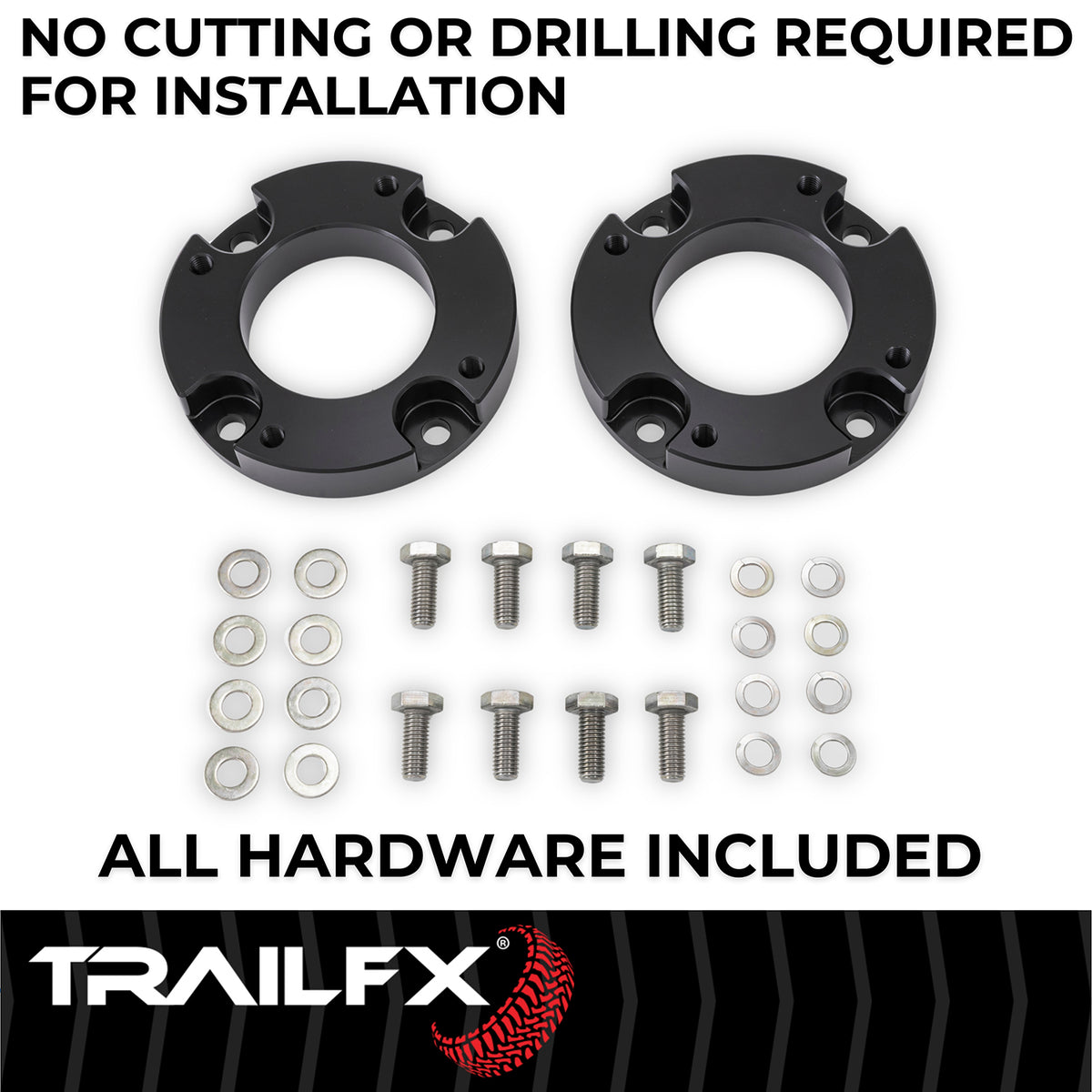 TrailFX Suspension Leveling Kit For Toyota Tacoma - 1-1/2 Inch Lift, Strut Assembly Spacers, With Spacers/ (T15LL2)