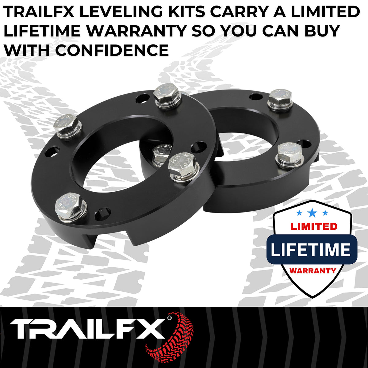 TrailFX Suspension Leveling Kit For Toyota Tacoma - 1-1/2 Inch Lift, Strut Assembly Spacers, With Spacers/ (T15LL2)
