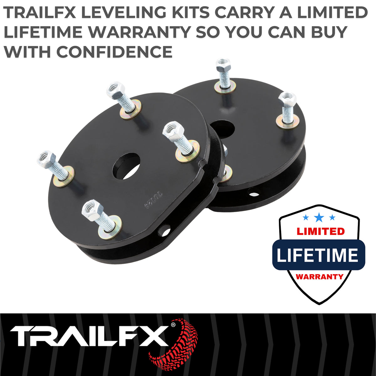 TrailFX Suspension Leveling Kit For Toyota Tundra - Strut Assembly Spacers, With Spacers/ Installation Hardware (T20LL2)