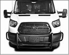 TrailFX Grille Guard For Ford Trucks - Powder Coated Gloss Black Steel With Brush Guard Without (E0027B)