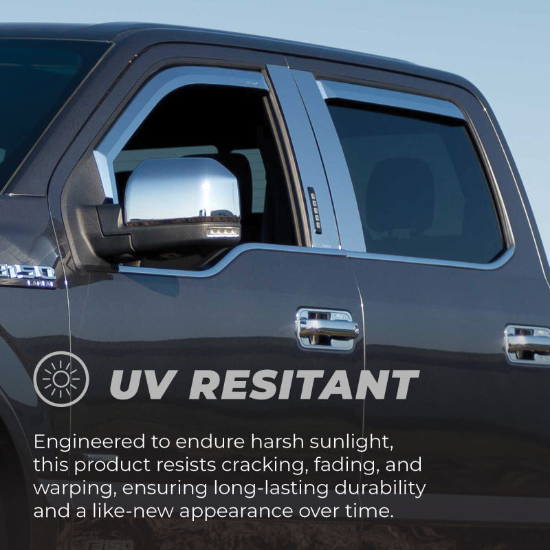 Putco 14-14 Chevrolet Silverado HD - Crew Cab (Front Only) Element Chrome Window Visors