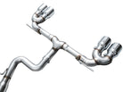 AWE Tuning MK8 Volkswagen Golf R 3in Track Edition Quad Exhaust - Chrome Silver Tips