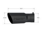 MBRP Universal Tip 6in OD 5in Inlet 15.5in Length 30 Deg Bend Angled Rolled End Black