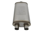 aFe MACHForce XP SS Muffler 3in Center Inlet / 2.5in Dual Outlets 22in L x 11in W x 6in H Body