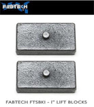 Fabtech 00-05 Ford Excursion 4WD Rear Leaf Spring Block Kit - 1in Cast