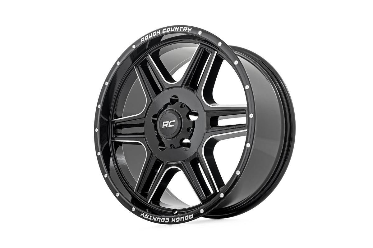 Rough CountryRough Country 92 Series Wheel | Machined One-Piece | Gloss Black | 18x9 | 5x5 | +0mm