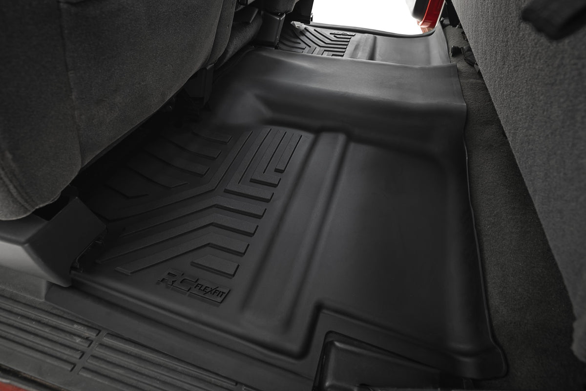 Rough Country Flex-Fit Floor Liners | FR & RR | FR Bucket | Extended | Chevy/GMC 1500/2500/3500 (99-06 & Classic)