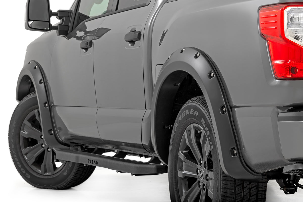Rough Country  Pocket Fender Flares | Crew Cab | Nissan Titan 2WD/4WD (2017-2024)