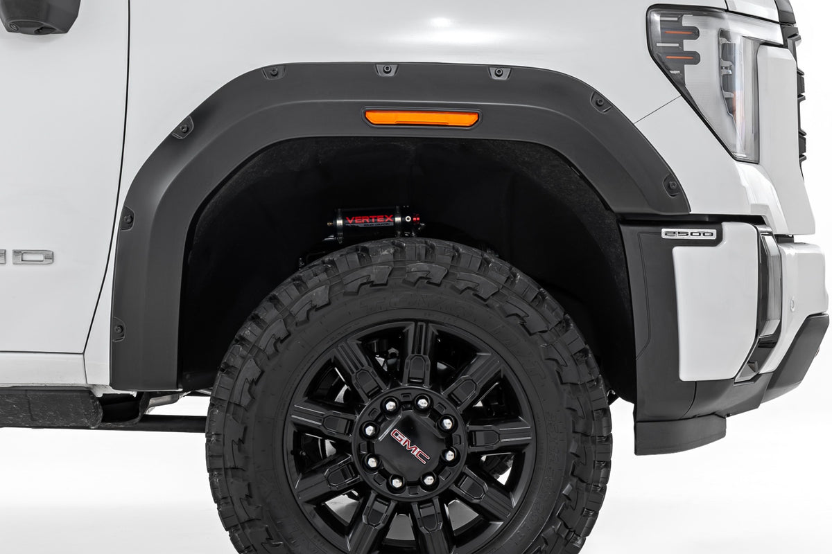 Rough Country Pocket Fender Flares | GBD Aegean Stone | GMC Sierra 2500 HD/Sierra 3500 HD (20-26)