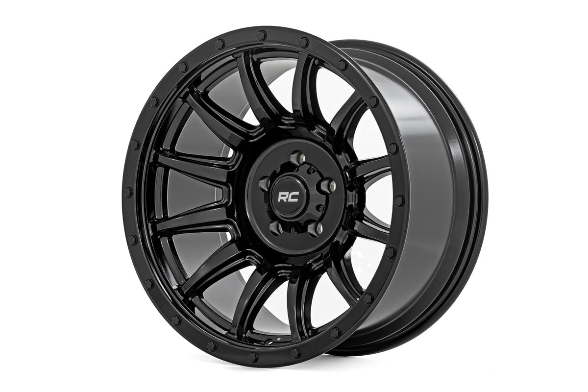 Rough Country  90 Series Wheel | One-Piece | Gloss Black | 18x9 | 6x5.5 | -12mm