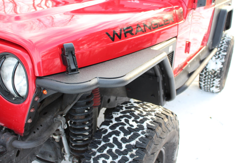 Fishbone Offroad 97-06 Jeep Wrangler Steel Tube Fender Front/Rear - Blk Txtred Powdercoat (Set Of 4)