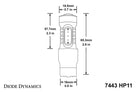 Diode Dynamics 7443 LED Bulb HP11 LED - Amber Set of 4