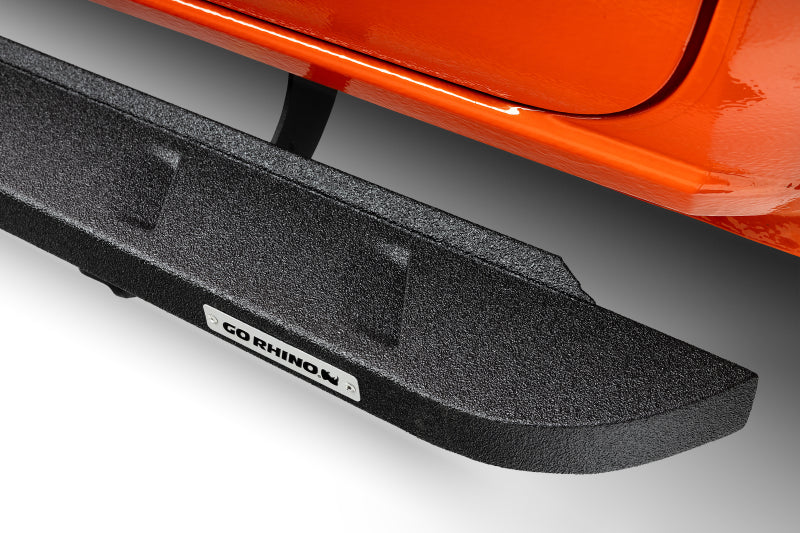 Go Rhino RB10 Slim Running Boards 57in. Cab Length - Bedliner Coating (No Drill/Mounting Brkt Req.)