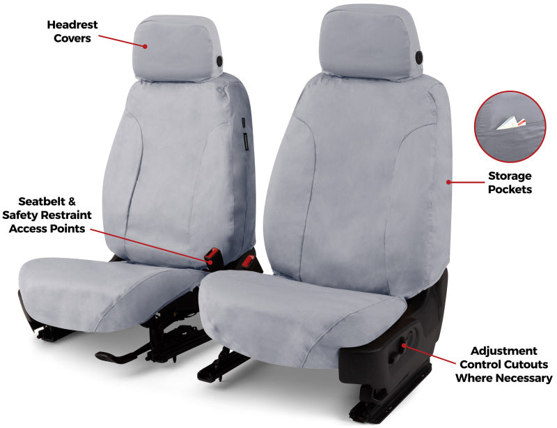 Covercraft 04-11GMC Canyon/Chevrolet Colorado Polycotton SeatSaverFront Row Seat Covers - Grey