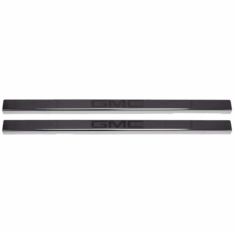 Putco 14-18 GMC Sierra LD - Regular Cab w/ GMC Etching (4pcs) Black Platinum Door Sills