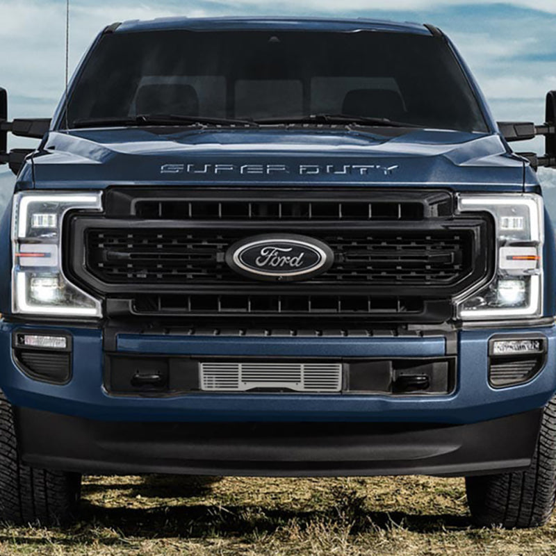 Putco 11-14 Ford F-150 EcoBoost Bumper Grille Inserts - SS - Bar Design - w/ Heater Plug Opening