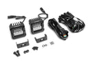 Go Rhino Xplor Bright Series Cube LED Flood Light Kit (Surface/Threaded Stud Mount) 3x3 - Blk (Pair)