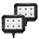 Go Rhino Xplor Bright Series Rectangle LED Spot Light Kit (Surface/Thread Stud Mnt) 4x3 - Blk (Pair)