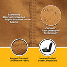Covercraft 24-26 Jeep Wrangler Fr Buckets Carhartt SeatSaver Custom Front Row Seat Cover